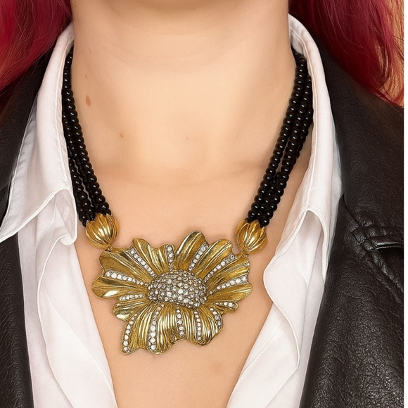 Vintage Butler Floral Necklace and Earring Set - Picture 3 of 7